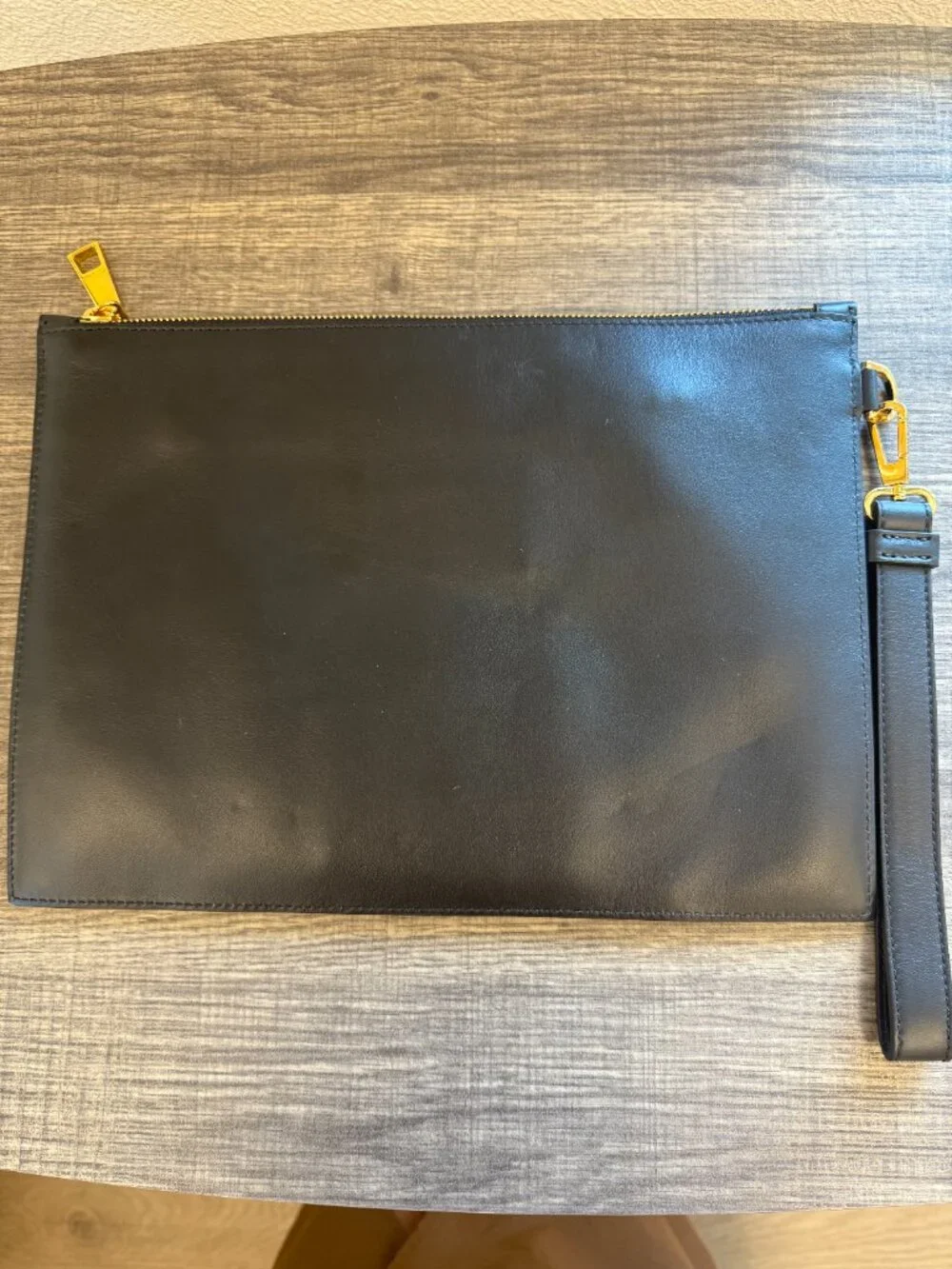 Versace Medusa Embroidered Leather Clutch Bag